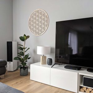 Lebensblume aus Holz Wanddeko