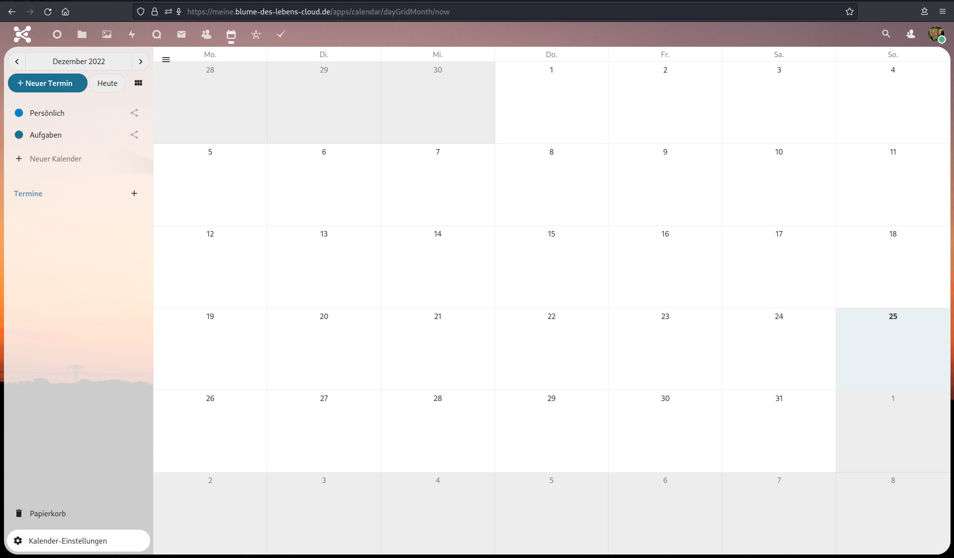 Blume des Lebens Cloud Kalender