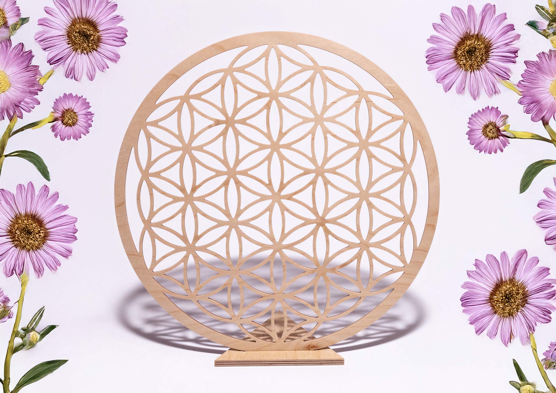 Muttertag-Blume-des-Lebens-Holz-mit-Blumen Muttertag Blume des Lebens Holz mit Blumen