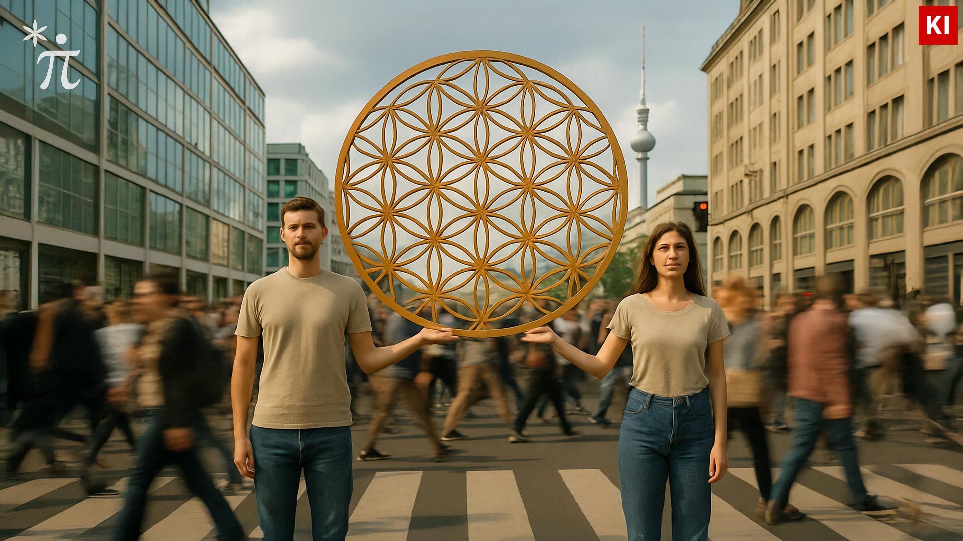 Blume des Lebens Holz Stasse Berlin Fernsehturm