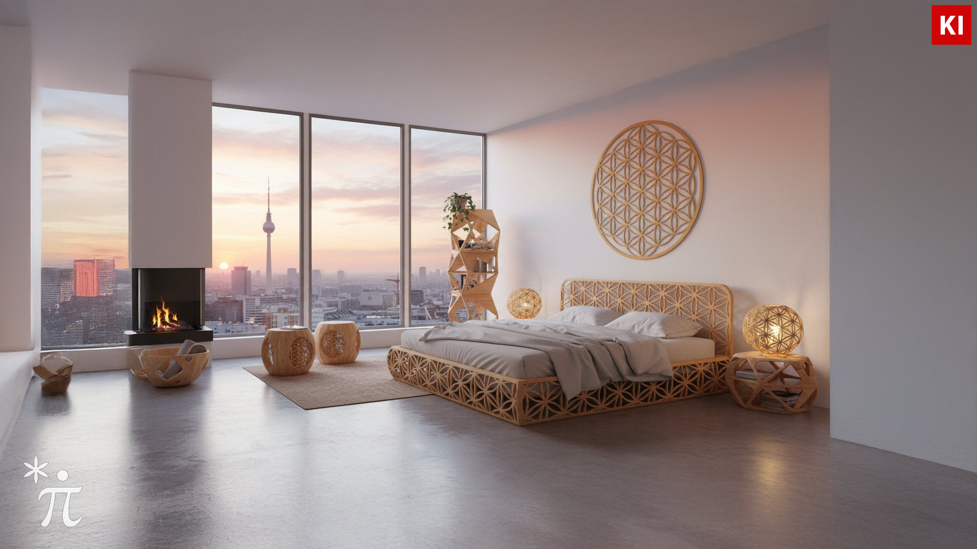 Blume-des-Lebens-Bett-Holz-Schlafzimmer Blume des Lebens Bett Holz Schlafzimmer