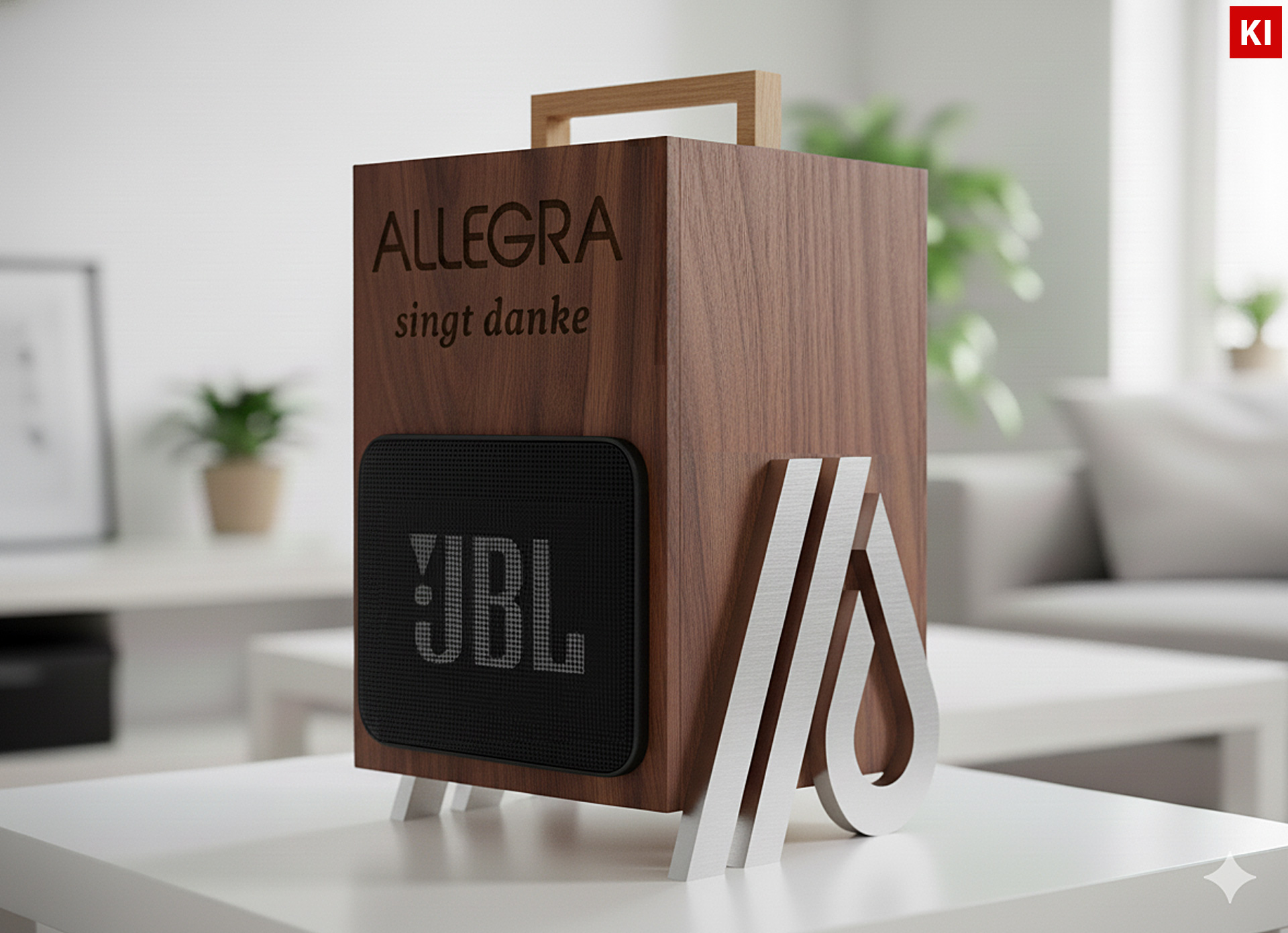 Soundbox Merchandising Nussbaum Alu Gravur